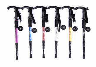 Anti-Shock Telescopic Hiking Walking Pole Stick - Five Colours Available