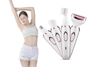 Four-in-One Women's Electric Shaver - Two Colours Available