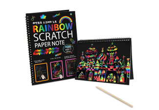 Three-Pack Rainbow Scratch Art Activity Book Set - Option for Six-Pack