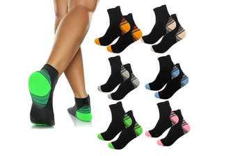 Three-Pair Compression Sports Socks - Available in Two Styles & Two Sizes