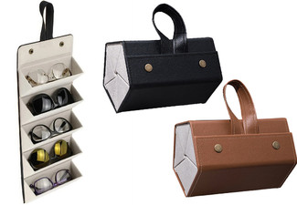 Five-Slot Travel Sunglasses Organiser - Available in Two Colours & Option for Two-Pack