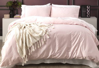 Bamboo Cotton 500TC Quilt Cover Incl. Pillowcase - Available in Eight Colours & Three Sizes