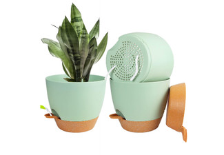 Three-Piece Self-Watering Pots Set - Available in Three Colours & Two Sizes