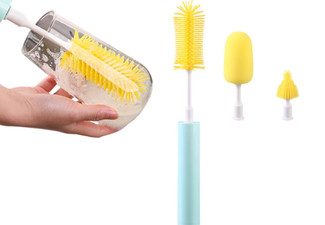 Long-Handled Electric Bottle Cleaning Brush Set