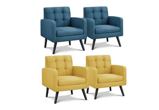Two-Pack Fabric Tufted Accent Chair - Two Colours Available