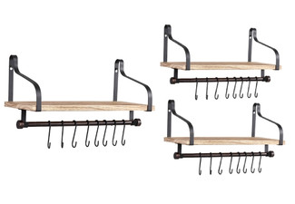 Levede Wall Mount Floating Shelves with Hooks - Two Options Available