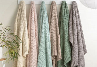Renee Taylor Lenni Cotton Knitted Throw - Six Colours Available