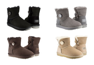 Ugg Australian-Made Water-Resistant Button Mini Boots - Available in Five Colours & Seven Sizes