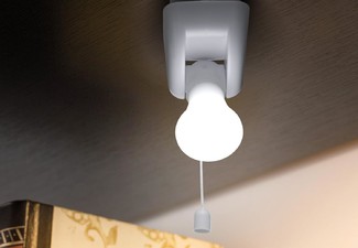 Eight-Piece Self-Adhesive LED Wall Light Bulb with Pull Chain