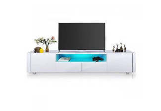 LED 205cm TV Entertainment Unit with Two Drawers & Two Doors