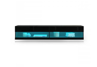 High Gloss Wall Mount Floating LED TV Cabinet - Two Colours Available