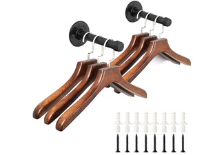 Two-Pieces Industrial Pipe Clothing Rack - Four Sizes Available