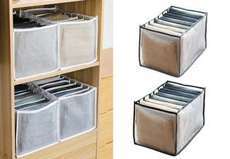 Two-Piece Seven-Grid Mesh Drawer Organiser - Available in Three Colours & Options for Four-Piece
