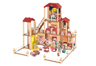 79cm Lighted Doll Play House with 8 Rooms & Elevator
