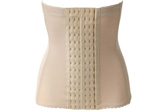 Women's Latex Waist Trainer Corset with Six-Row Hooks - Available in Two Colours & Nine Sizes