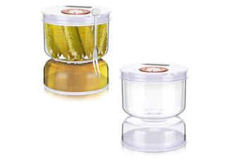 Pickle Olive Jar with Strainer Flip
