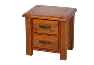 iFurniture Two-Drawer Riverwood Rustic Pine Bedside Table