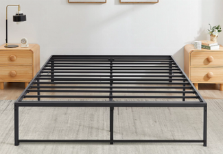 Amolife Heavy-Duty Metal Platform Bed Frame - Two Sizes Available