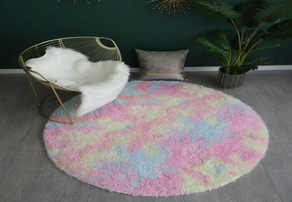 Tie-Dyed Plush Floor Mat - Available in Eight Colours & Five Sizes
