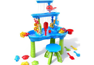 Three-Tier Outdoor Sand & Water Playset with Chair