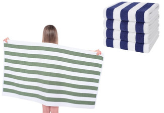 100% Ultra-Soft Cotton Stripe Towel - Two Colours Available