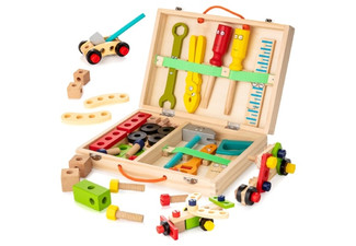 37-Piece Kids Wooden Tool Kit