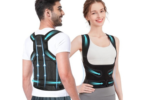 Adjustable Back Brace and Posture Corrector - Three Sizes Available