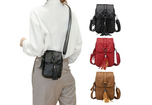 PU Leather Crossbody Bag - Available in Three Colours & Option for Two-Pack