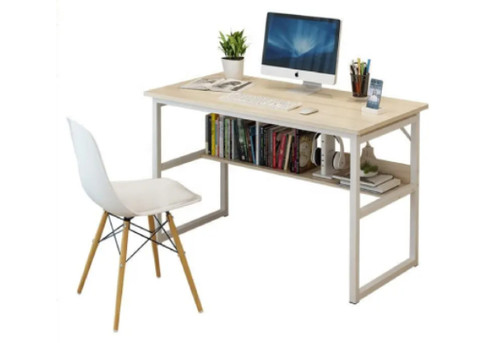 Two-Tier Desk with Reversible Storage Shelves - Two Colours Available