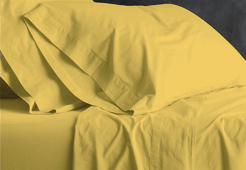 European Mister Yellow Washed Cotton Sheet - Two Sizes Available