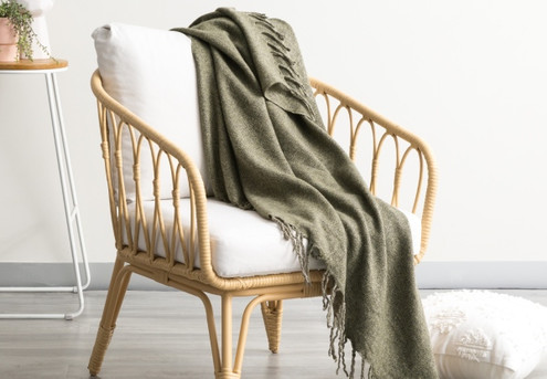 Cloud Linen Lygon Wool Acrylic Throw - Two Colours Available