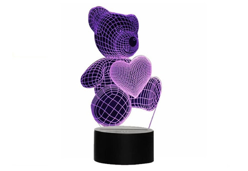 3D Seven-Colour Changing Acrylic Teddy Bear Night Lamp