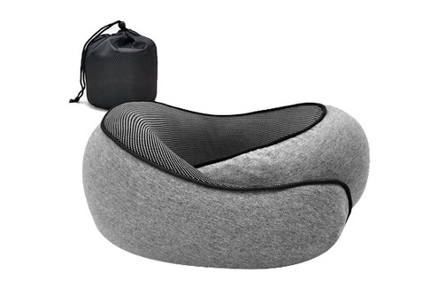 Adjustable Travel Memory Foam Neck Pillow - Available in Three Colours & Option for Two-Pack