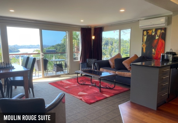 Bay of Islands Three-Night Stay for Two in a One-Bedroom Suite incl. Full Mini Bar Package, WiFi, Parking, Early Check-In & More - Option for Choice of Garden View, Pacifika or Moulin Rouge Suite - Valid from the 15th of April 2024