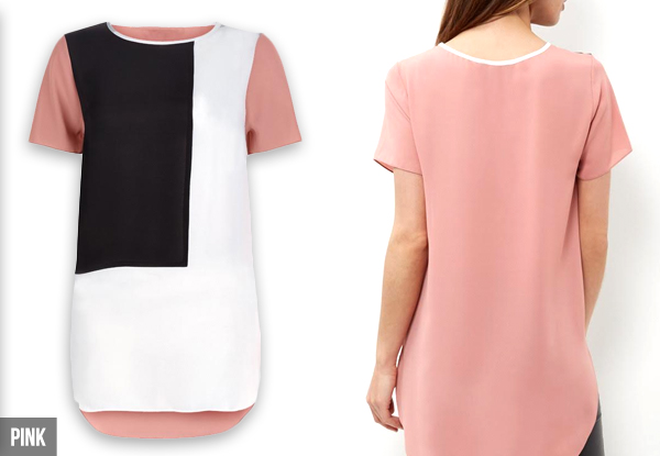 $19 for a Sheer Block Chiffon Top Available in Five Colours