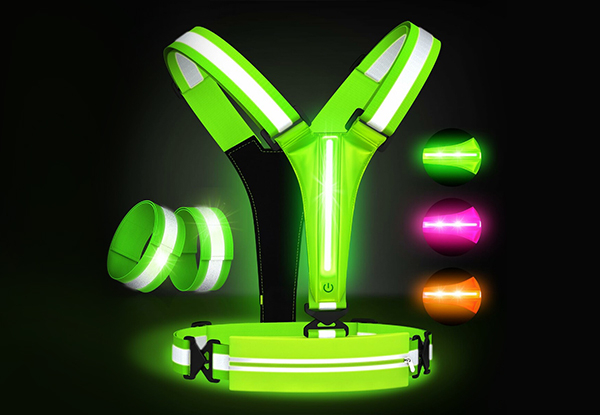 LED Reflective Vest Running Gear Set - Two Colours Available