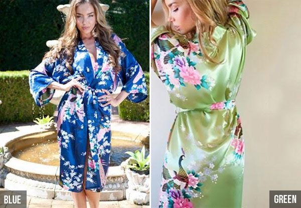 $24 for a Luxurious Soft Satin Kimono – Nine Colours Available