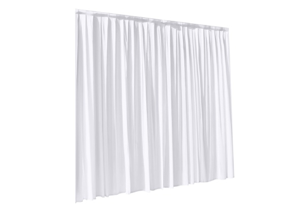 White Backdrop Curtain Silk Drape with Rod Pocket