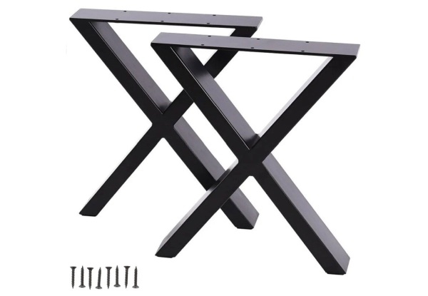 Two-Pieces 72cm Steel X-Shape Table Legs