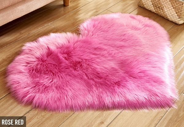 Heart-Shaped Area Rug - Six Colours & Four Sizes Available