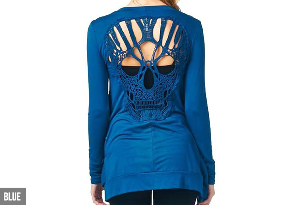 $22 for a Skull Hollow Out Cardigan – Five Colours Available
