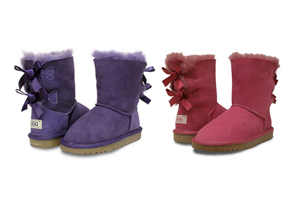 $99 for a Pair of UGG Kids' Double Ribbon Boots - Two Colours Available (value $99)