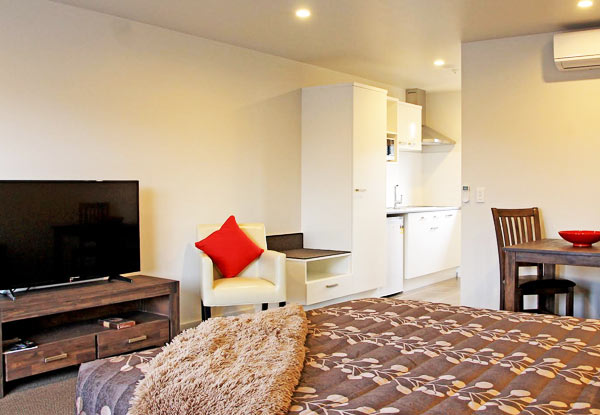 $135 for One-Night Taupo Stay for Two People in a Studio Unit incl. Late Checkout & Wi-Fi or $265 for Two Nights for Two incl. Small Cheeseboard, Late Checkout & Wi-Fi