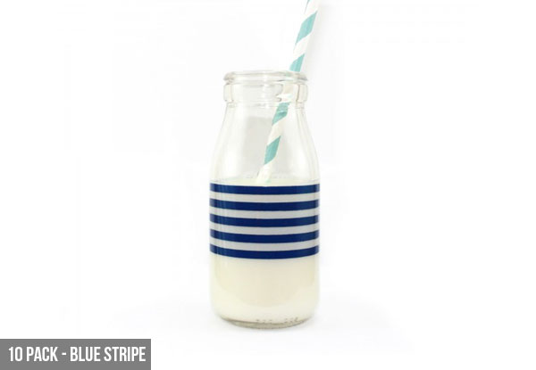 $12 for a Set of 10 Mini Milk Bottles - Various Colour Options Available