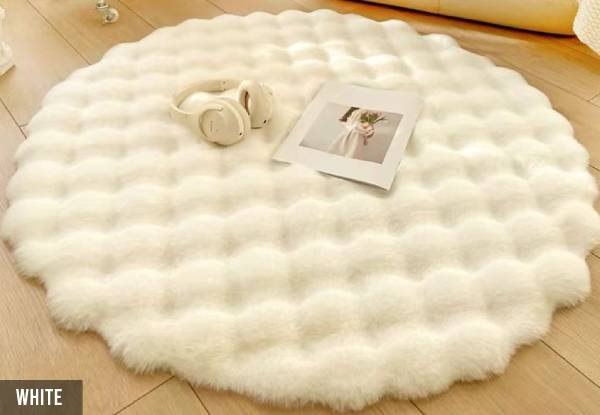 Bubble Fleece Fabric Round Carpet - Available in Five Colours & Four Sizes