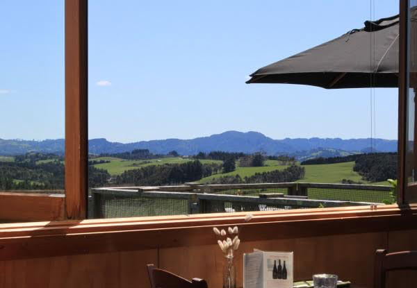 $49 for Any Two Lunch Mains from the A La Carte Menu incl. Two Glasses of Selected Mahurangi River Handcrafted Wine, $98 for Four People, or $147 for Six