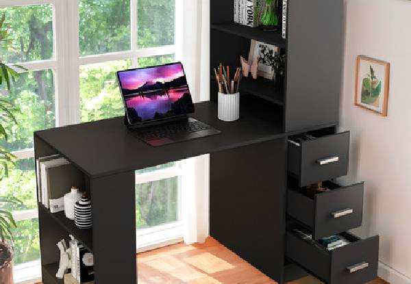 Computer Desk Hutch with Shelves - Two Colours Available