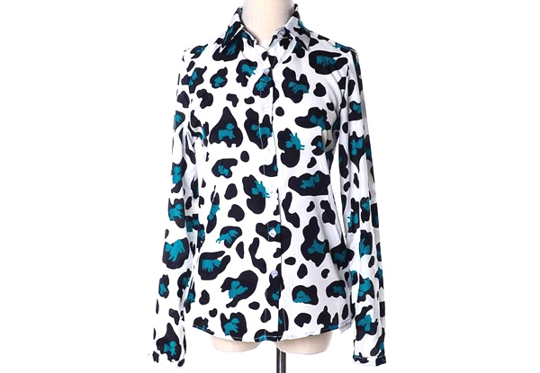 $18 for a Leopard Print Chiffon Blouse - Two Colours Available