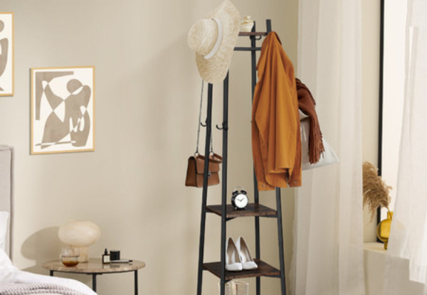 Coat Stand with Shelves - Two Colours Available