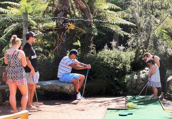 $7 for an Adult's Round of Minigolf, $5 for a Child or $8 for a V8 Simulator Ride